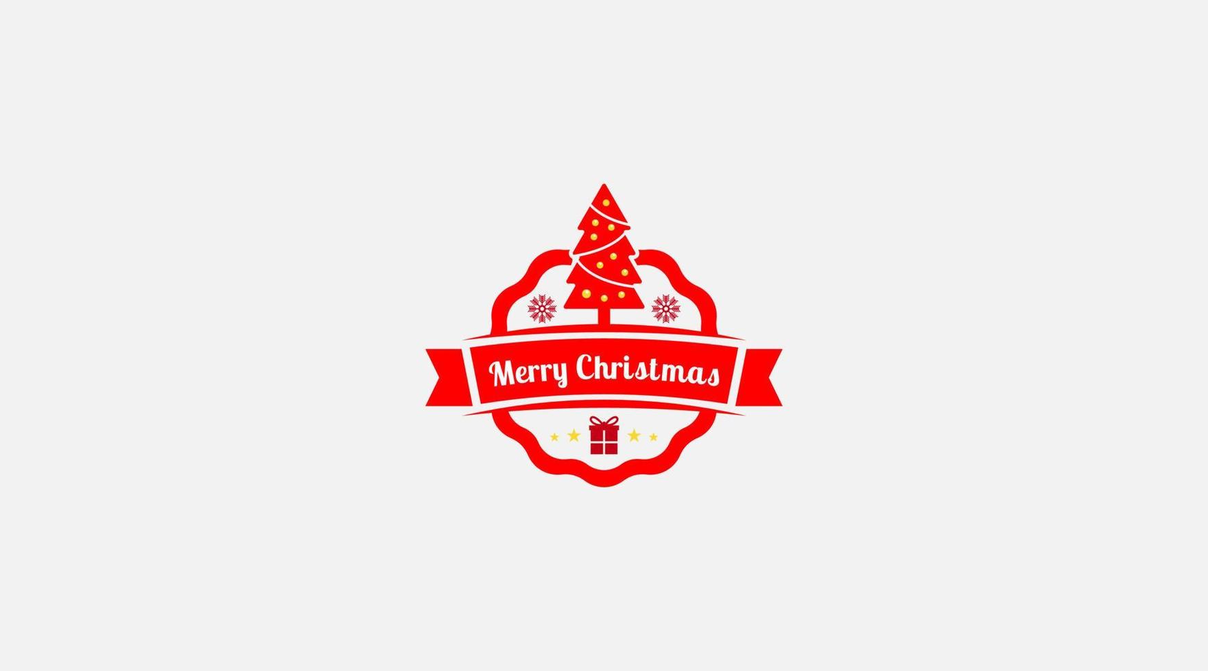 Christmas tree and New Year Logo Design Festive gift card vector