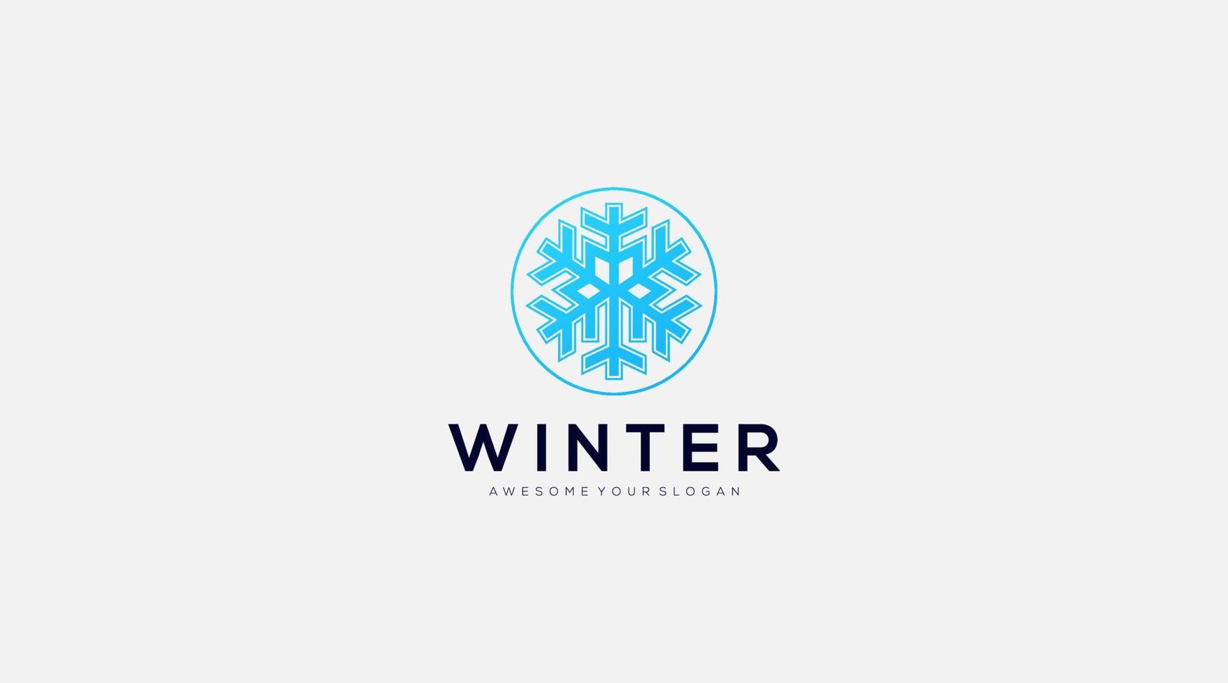 ilustración de vector de diseño de logotipo de icono de nieve de invierno