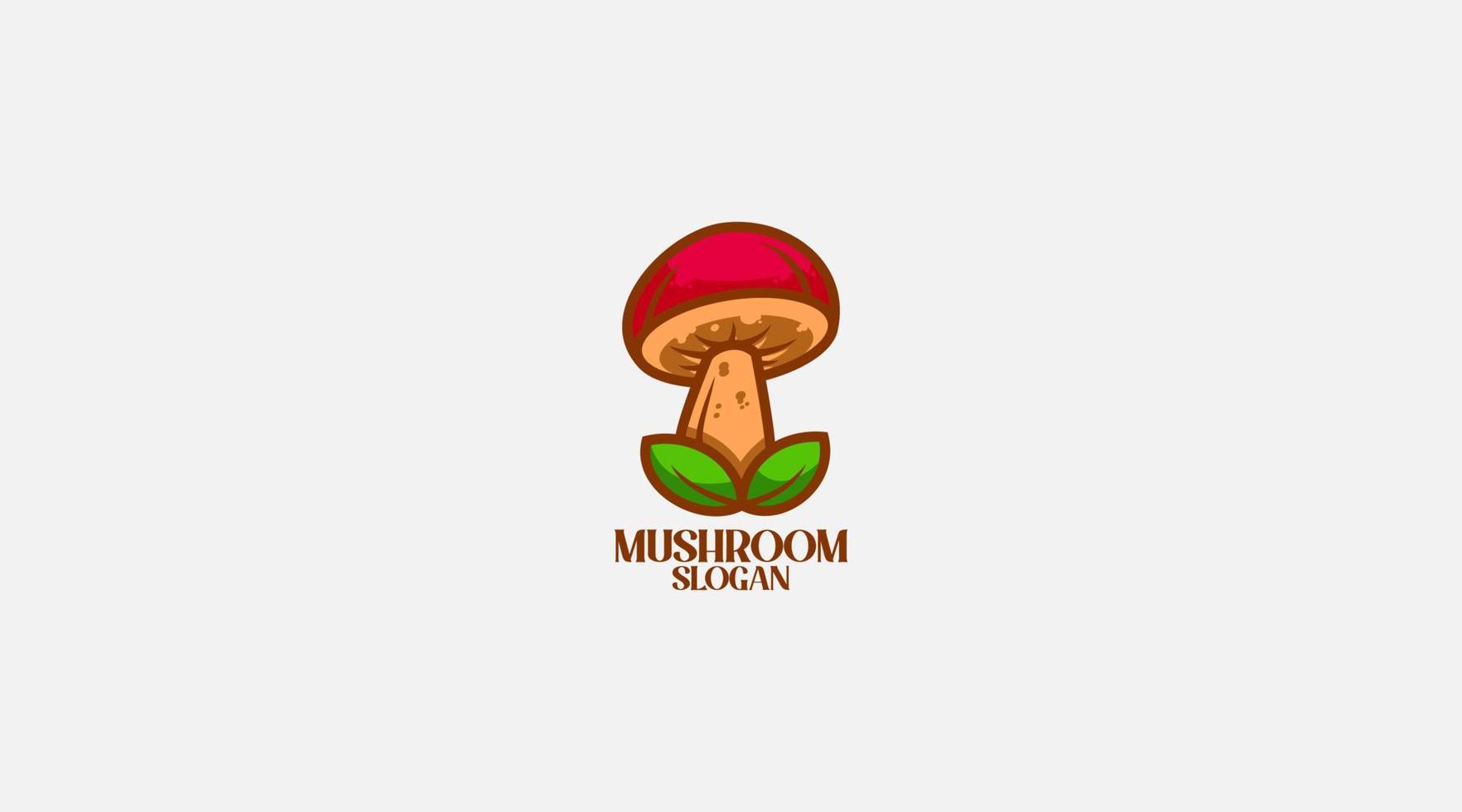 quality mushroom with nature leaf logo design vector