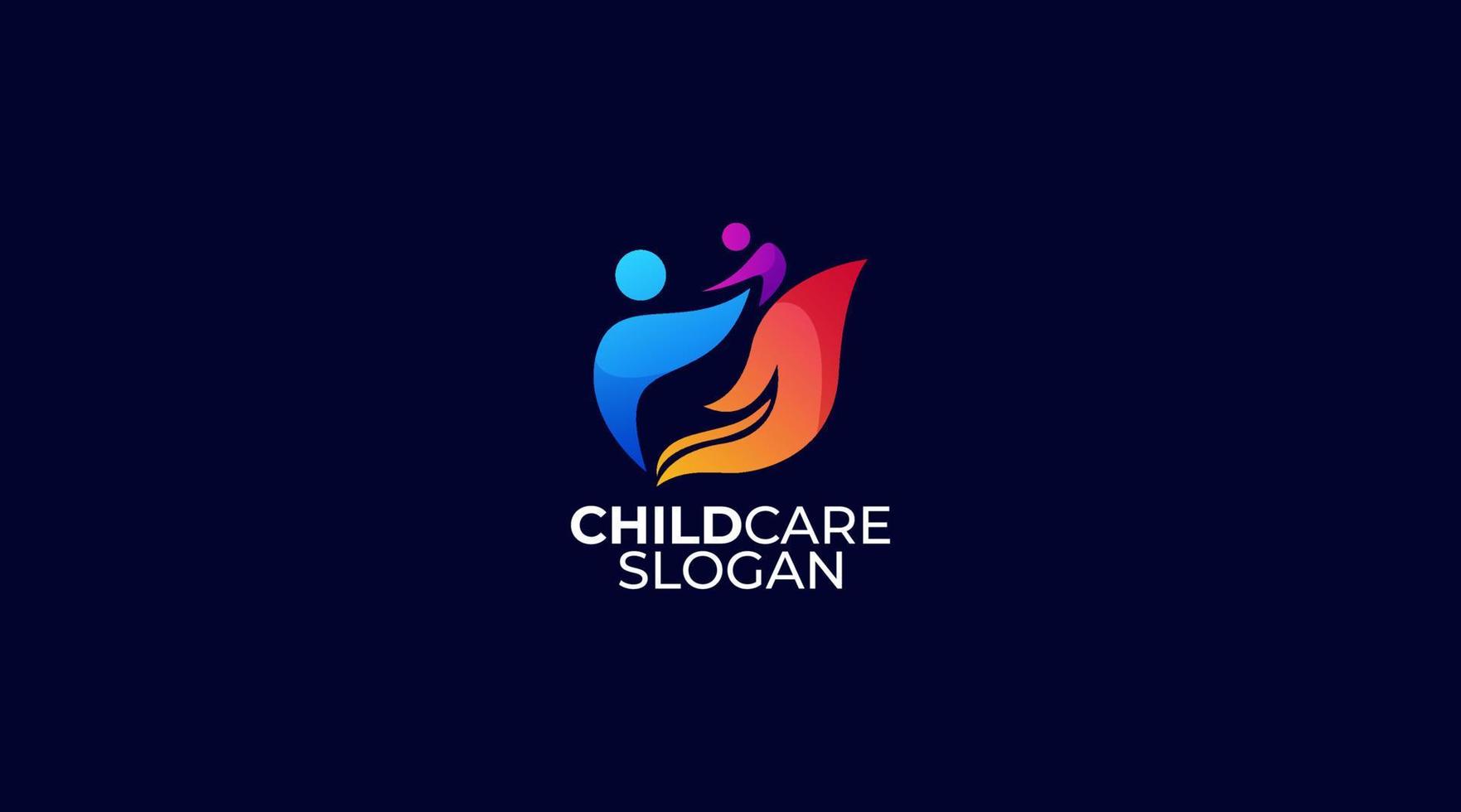 Creative Child Care Concept Logo Design Template vector