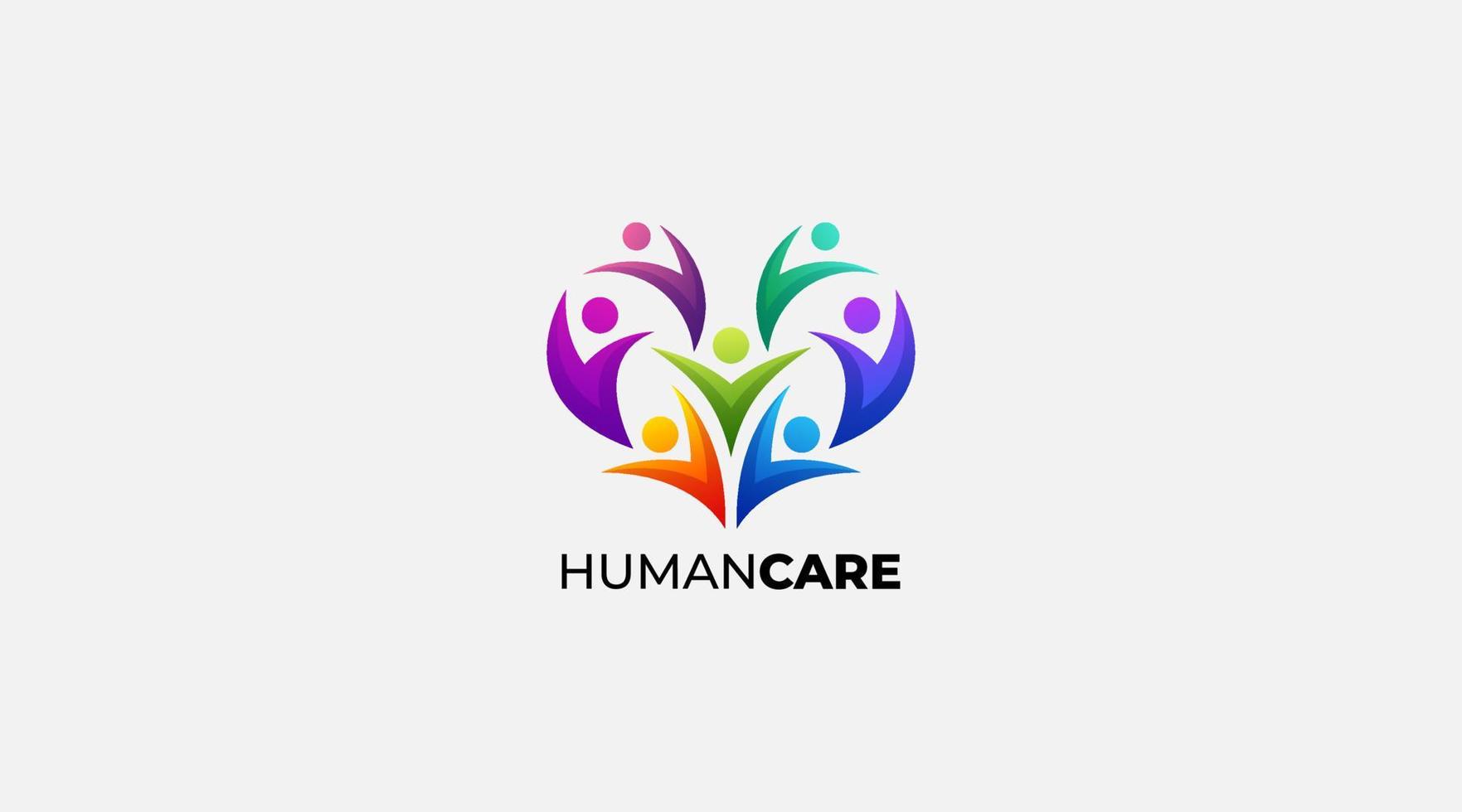 Colorful care logo design. Foundation or community logo design vector