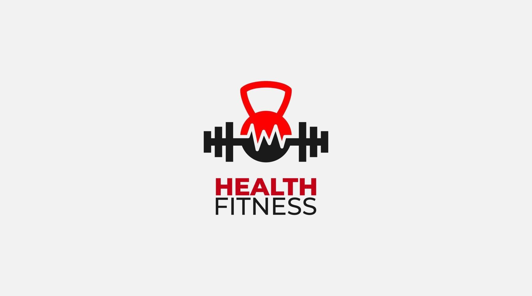 concepto de diseño de logotipo de latido del corazón de salud de gimnasio vector