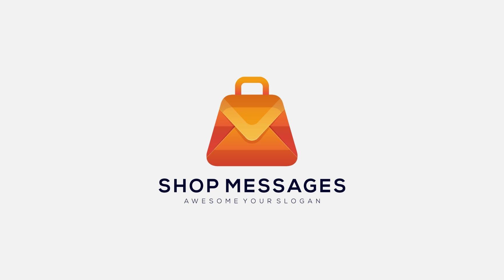 plantilla de diseño de logotipo de vector de mensaje de compras