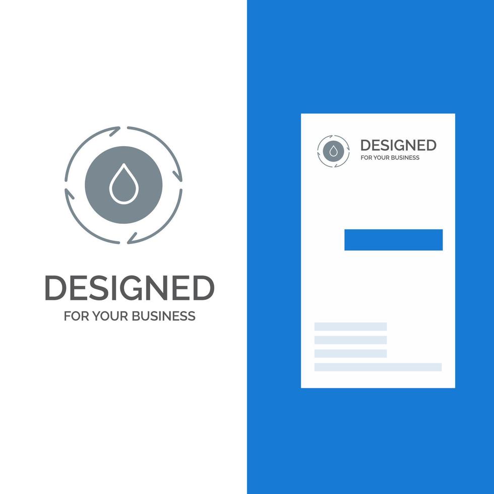 Energy Water Power Nature Grey Logo Design and Business Card Template vector