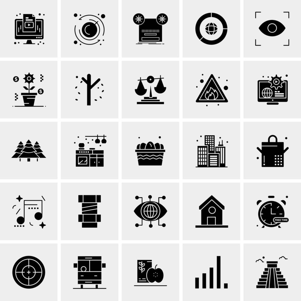 25 iconos de negocios universales vector ilustración de icono creativo para usar en proyectos relacionados con la web y dispositivos móviles