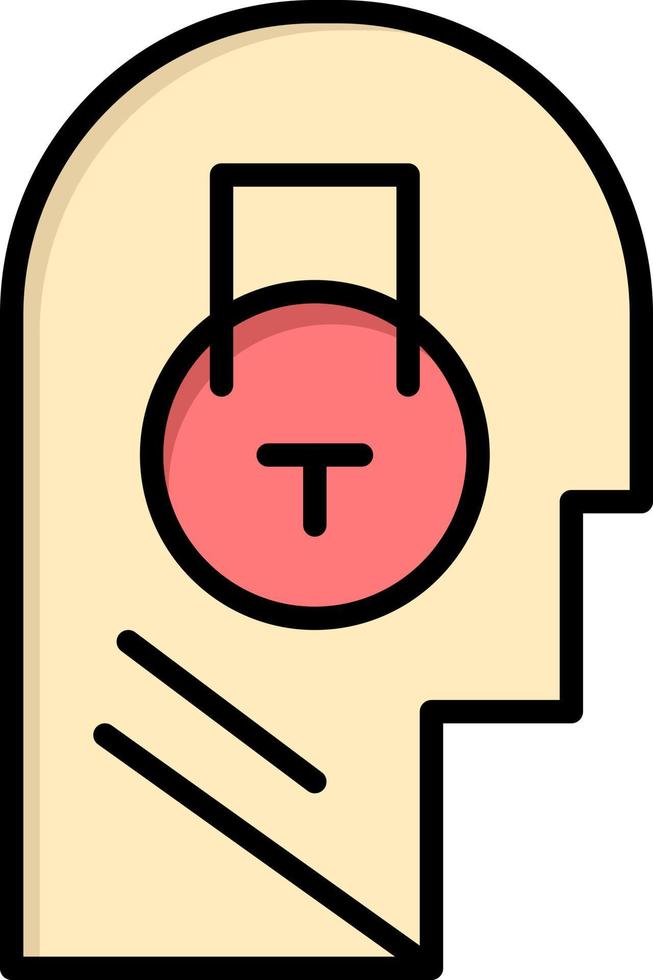 Lock Secure Message Data User  Flat Color Icon Vector icon banner Template