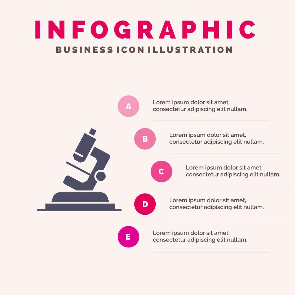 Lab Microscope Science Zoom Infographics Presentation Template 5 Steps Presentation vector