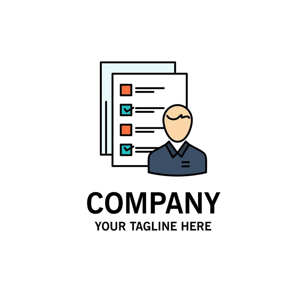 Profile Abilities Business Employee Job Man Resume Skills Business Logo Template Flat Color vector