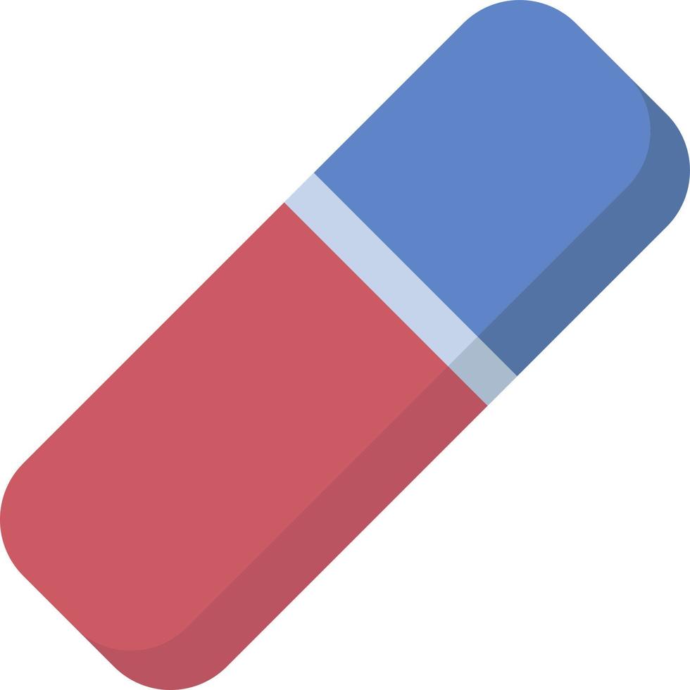 Eraser, vector. Red blue eraser, illustration. vector