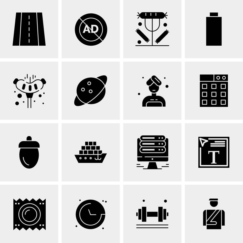 16 iconos de negocios universales vector ilustración de icono creativo para usar en proyectos relacionados con la web y dispositivos móviles