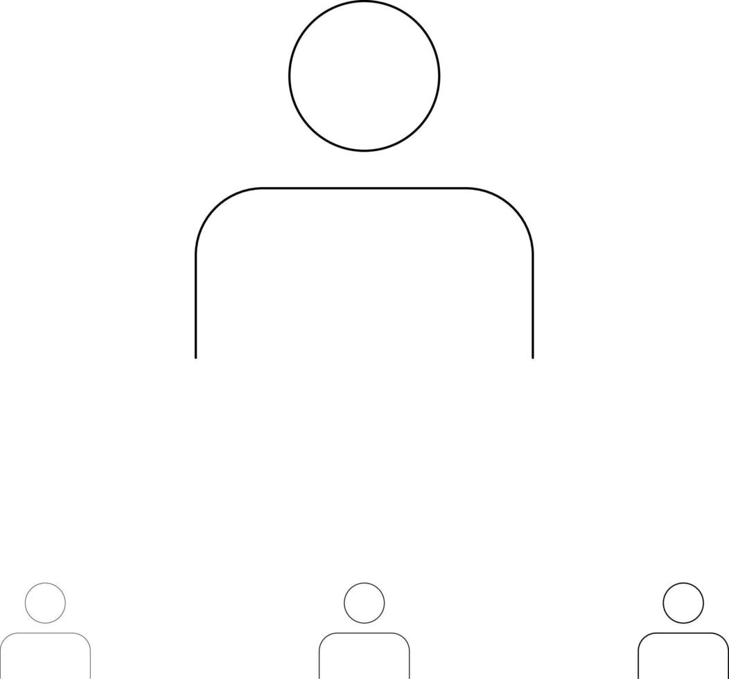 Instagram People Profile Sets User Bold and thin black line icon set vector