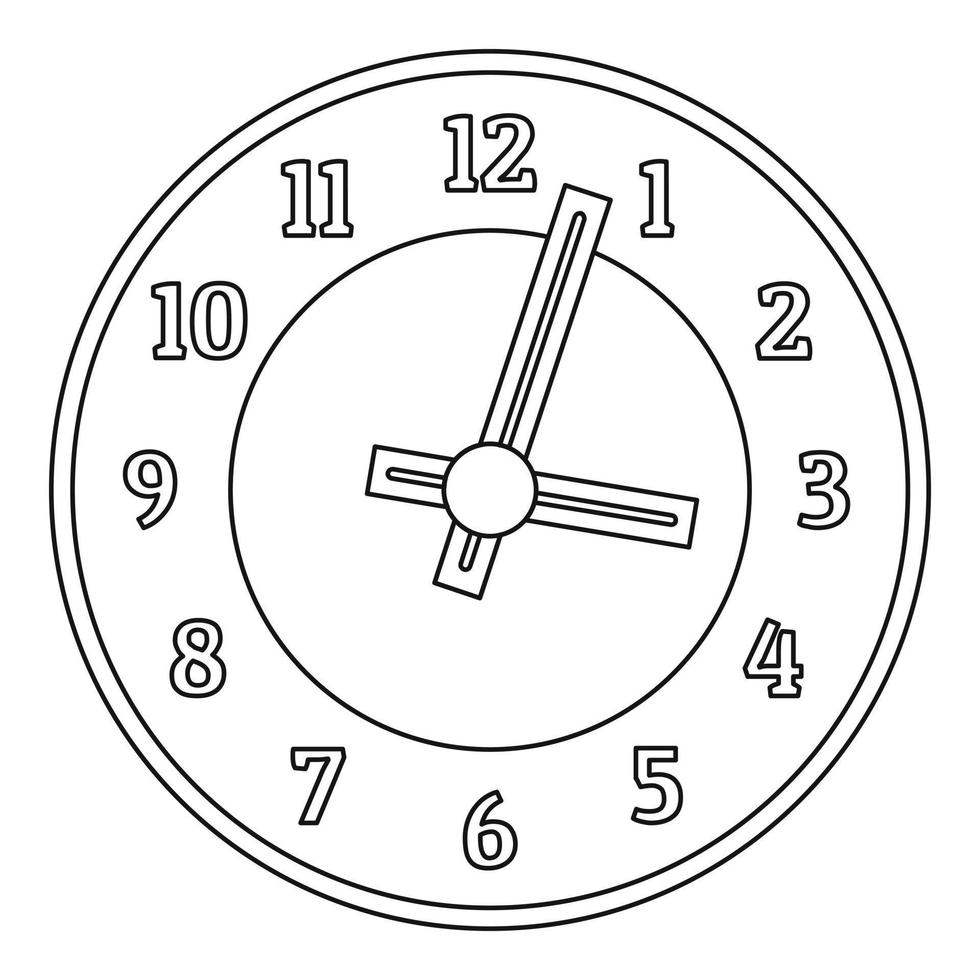 icono de reloj de oficina, estilo de esquema. vector
