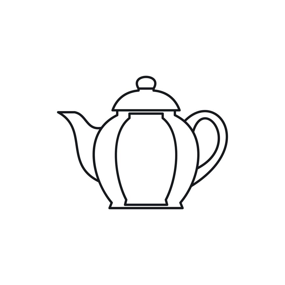 Teapot icon, outline style vector