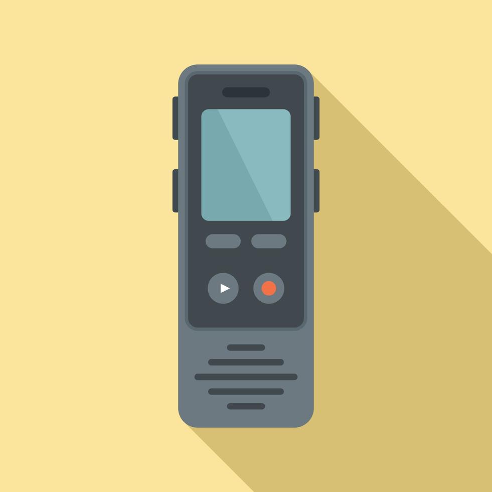 Linguist dictaphone icon, flat style vector