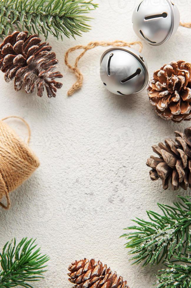 Christmas decoration  making a frame with copy space. photo