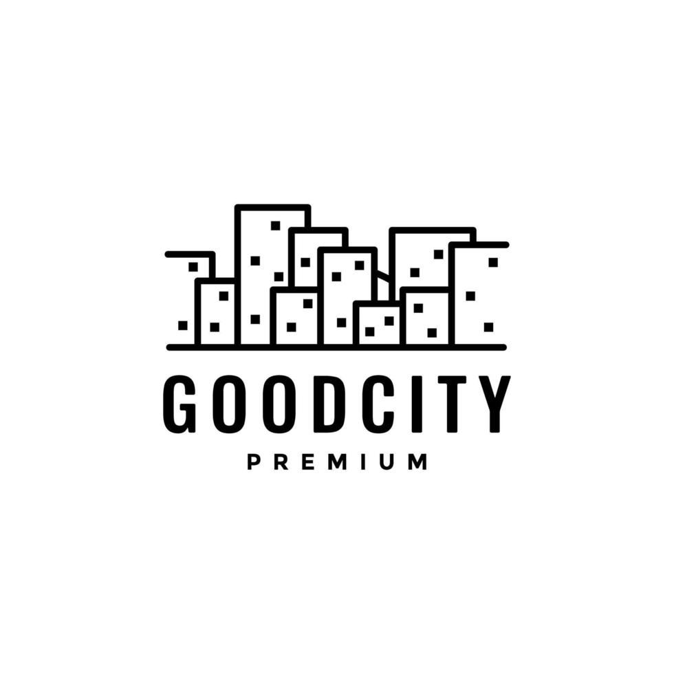 building city lines modern logo design vector