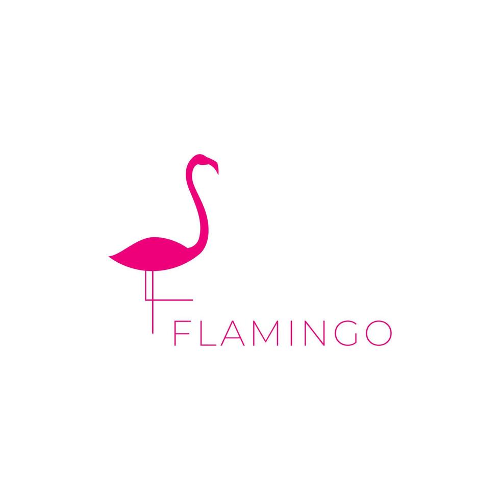 bird flamingo flat modern minimalist logo design vector