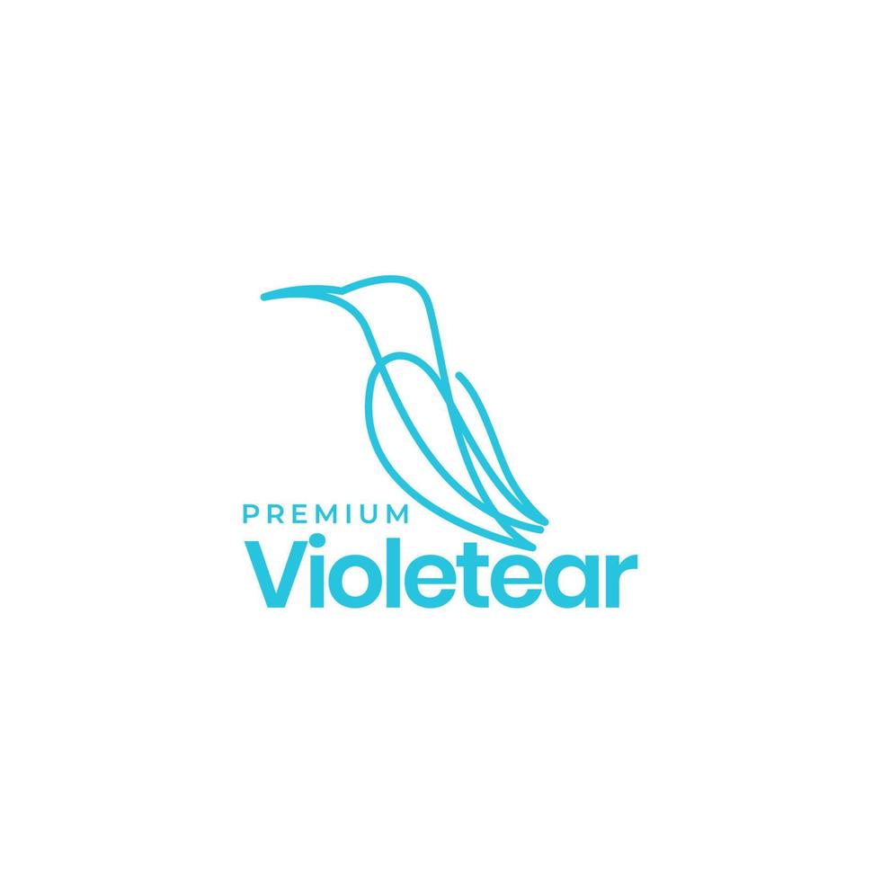 pájaro violetear líneas arte diseño de logotipo minimalista vector