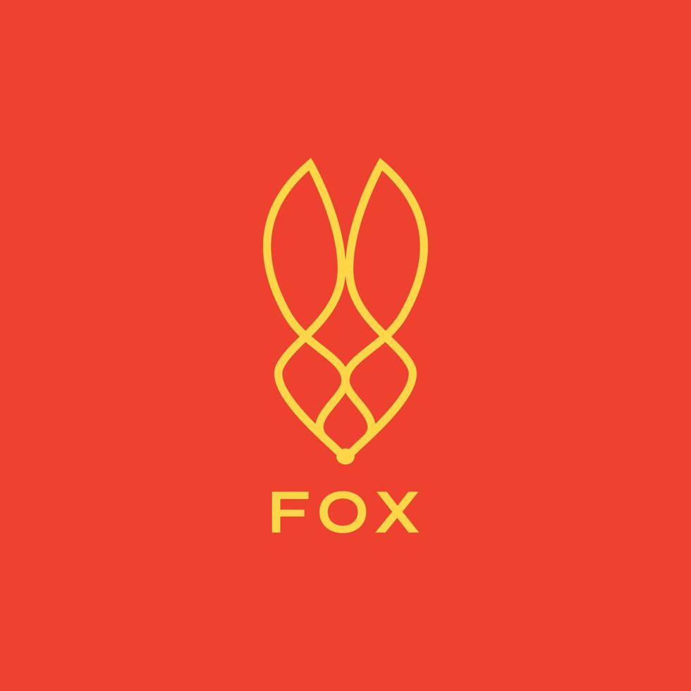 fox head unique modern line minimalist logo design vector