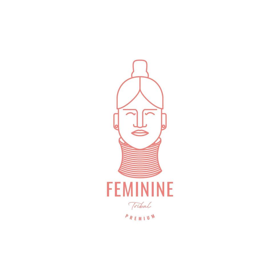 face beauty women long neck culture ethic mascot logo design vector