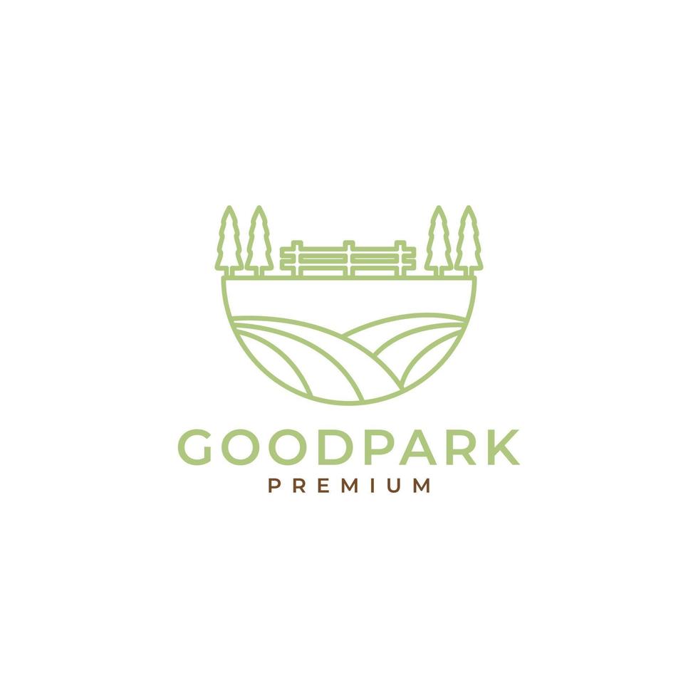 park green line minimalist geometric logo design vector