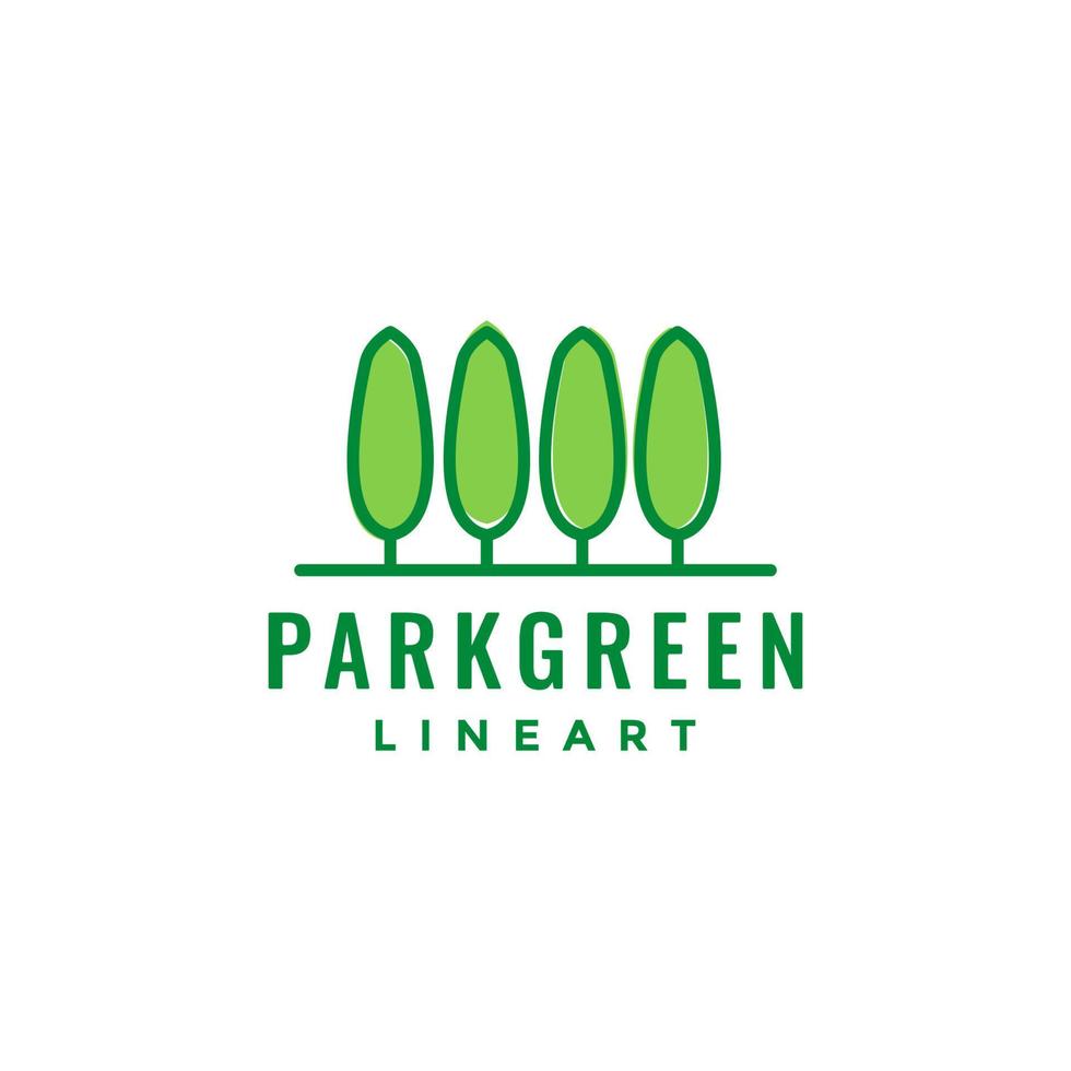 green trees park outdoor modern logo design vector