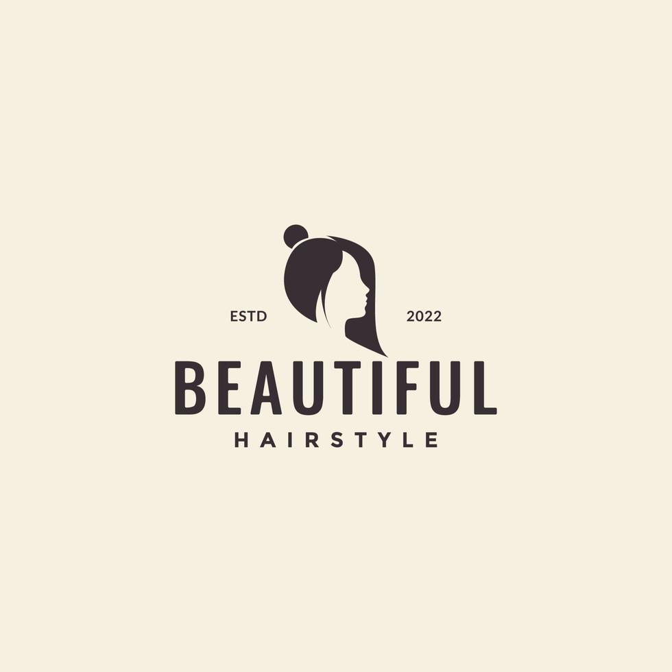 women beauty face hong hair culture logo design vector