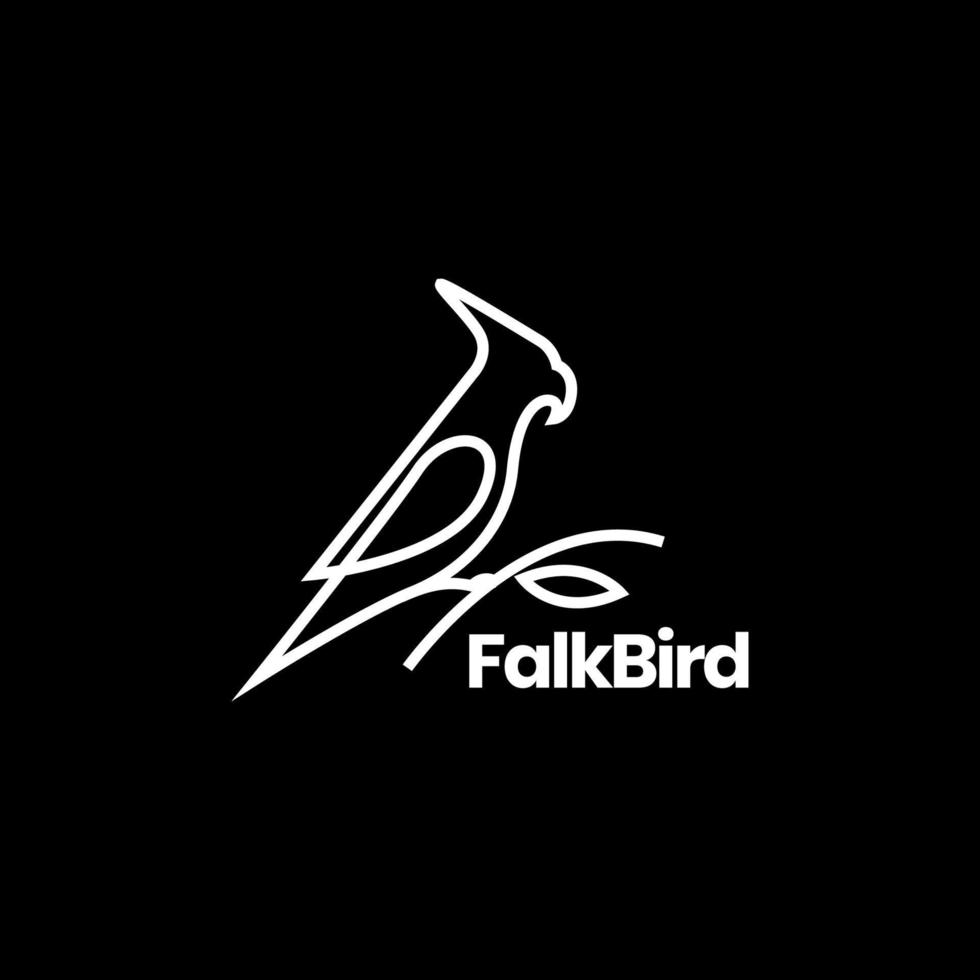 falk bird line art minimalist modern logo design vector