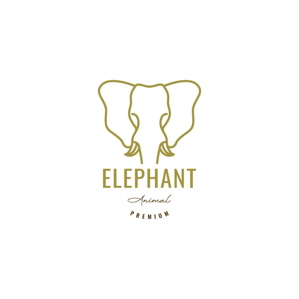 head elephant line miniamalist logo design vector