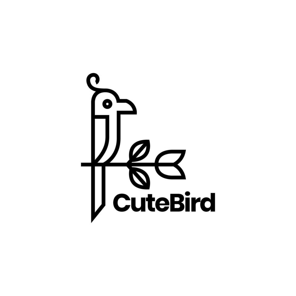little bird line modern minimalist unique logo design vector