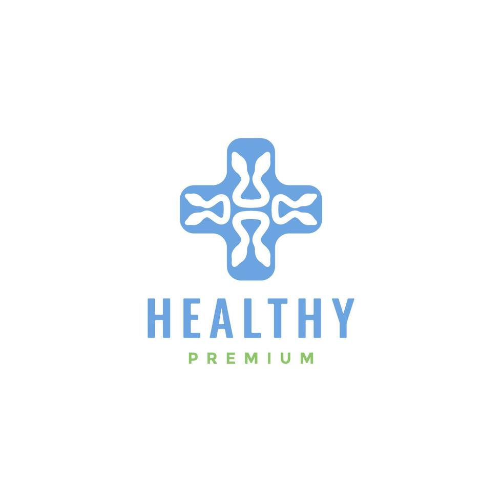 cross health medical snake modern logo design vector