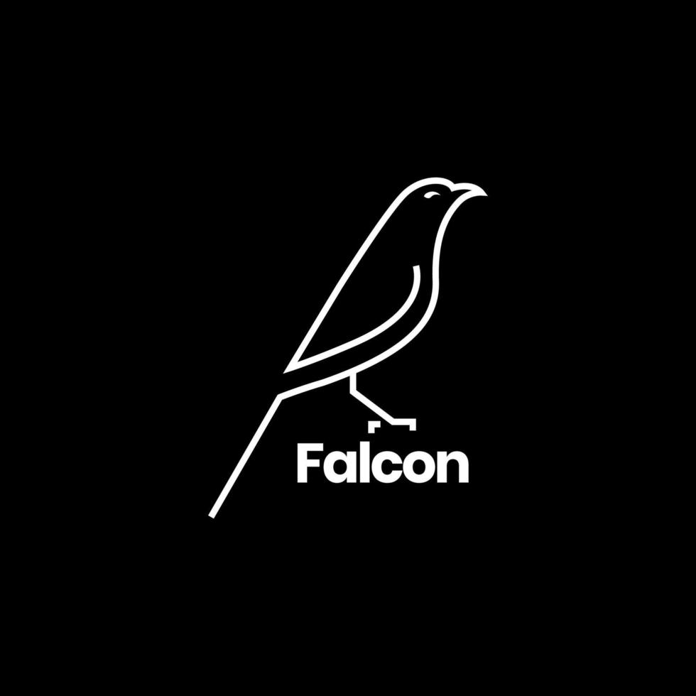 vector de diseño de logotipo moderno minimalista de línea de pájaro halcón