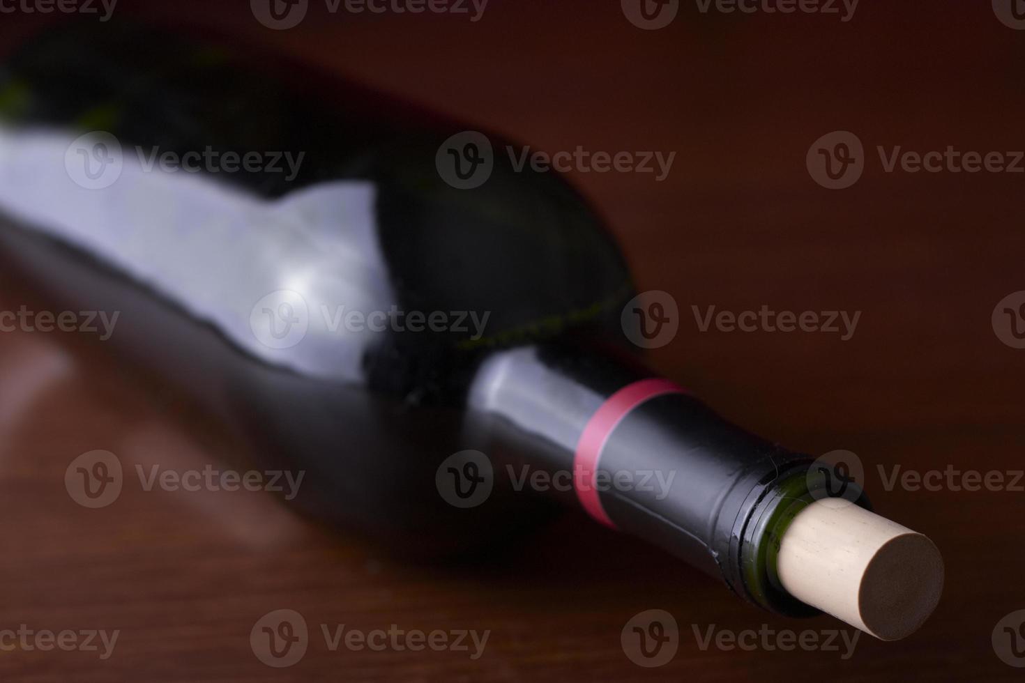 wine bottle on a dark background photo