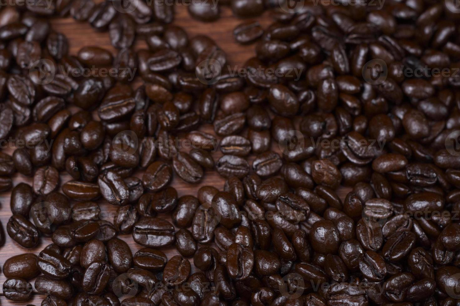 coffee beans wood background photo