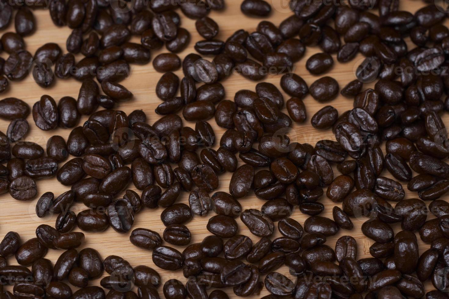 coffee beans wood background photo