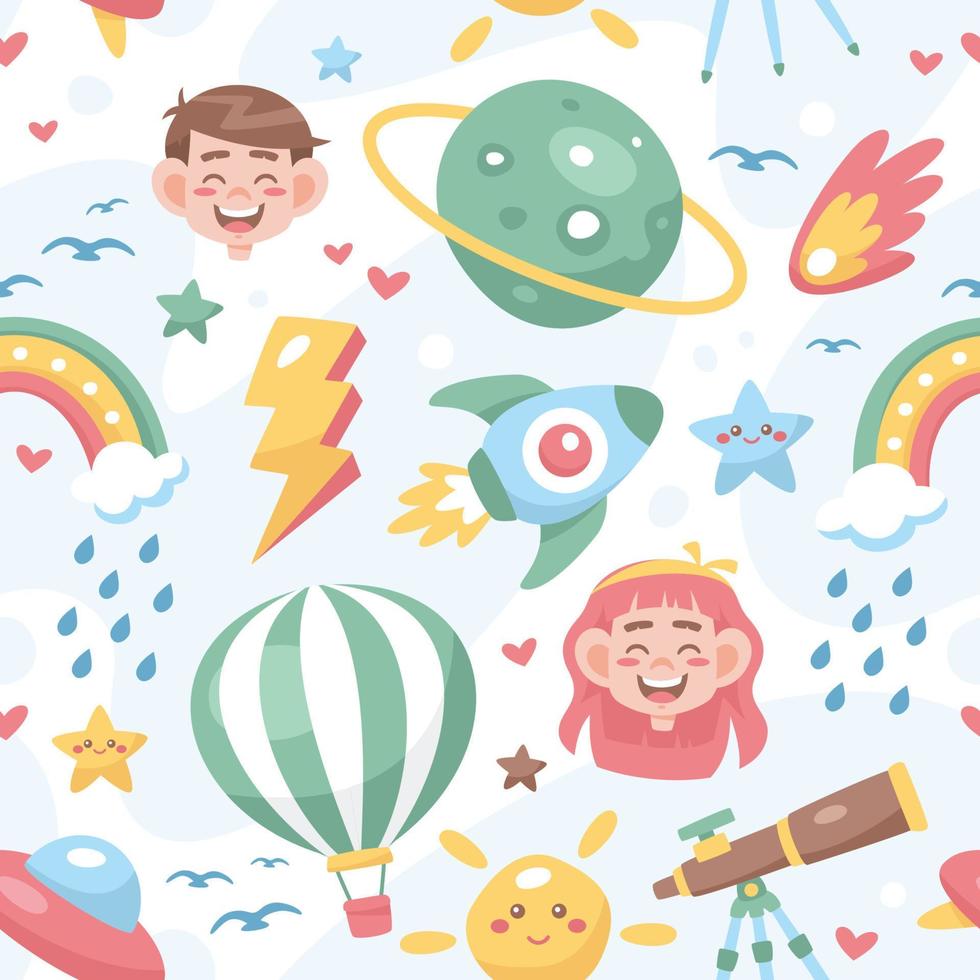 Children's Day Seamless Background vector
