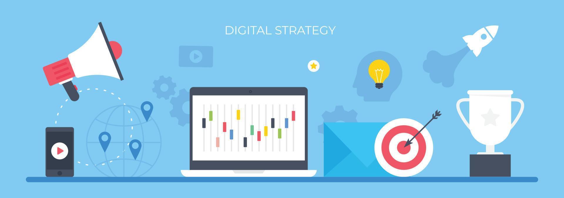 Trendy Digital Strategy vector