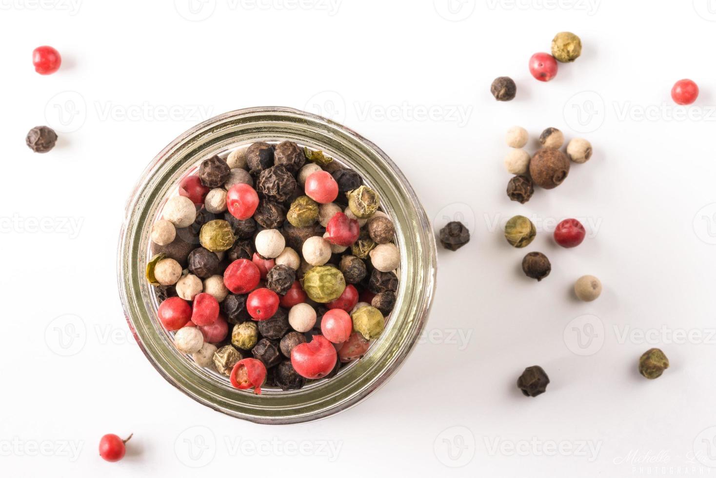 Multi Colored Peppercorns in a Jar photo