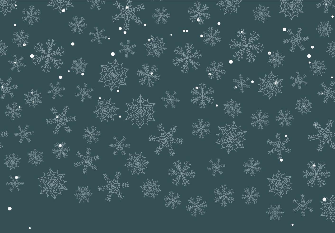 fondo de invierno con nieve que cae y copos de nieve. fondo de feliz navidad y feliz año nuevo. ilustración vectorial vector