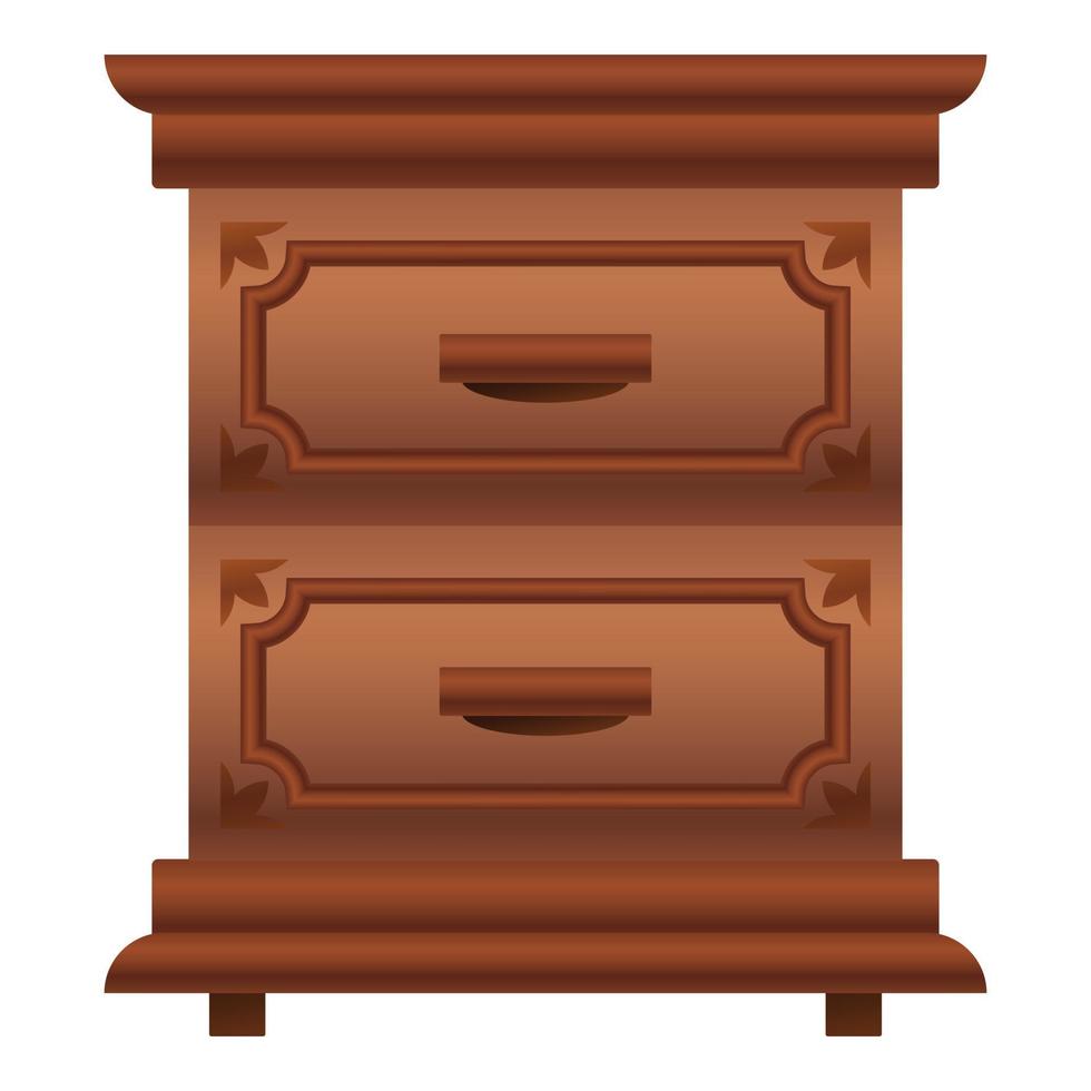 Luxury nightstand icon, cartoon style vector