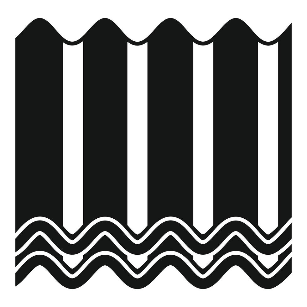 Metal roof icon, simple style vector