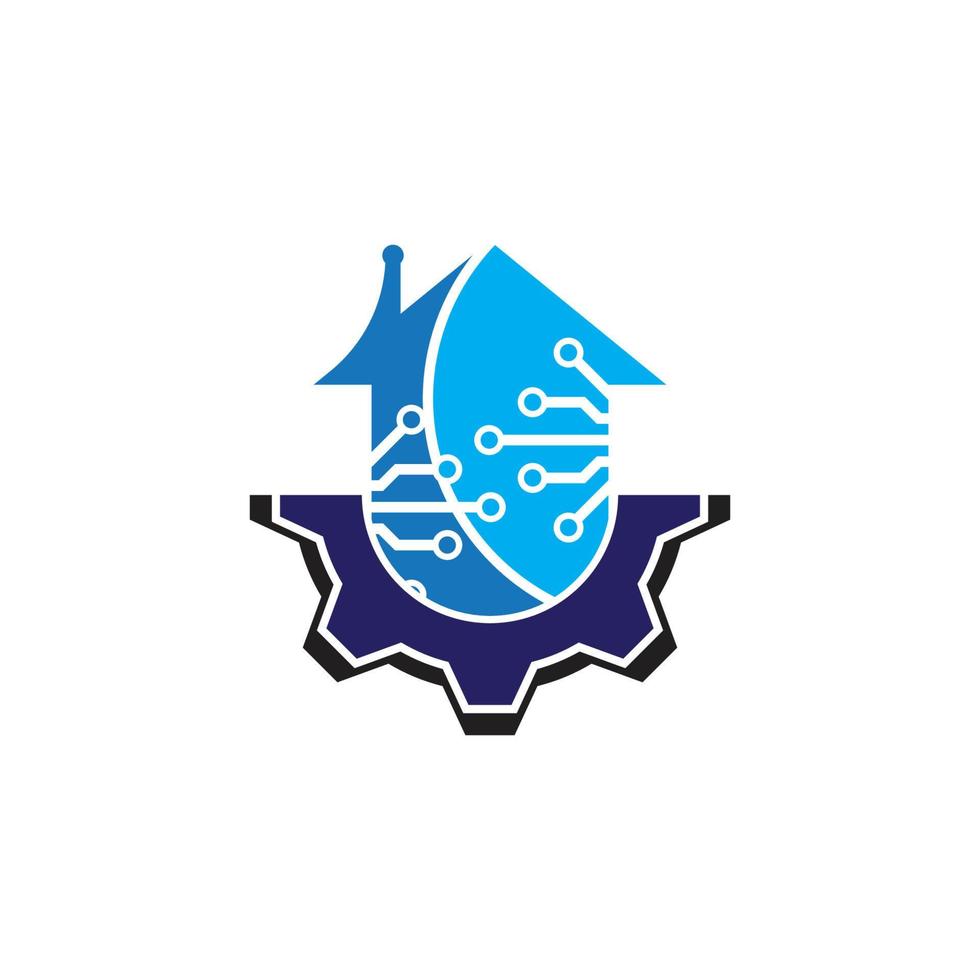 Home tech logo vector illustration