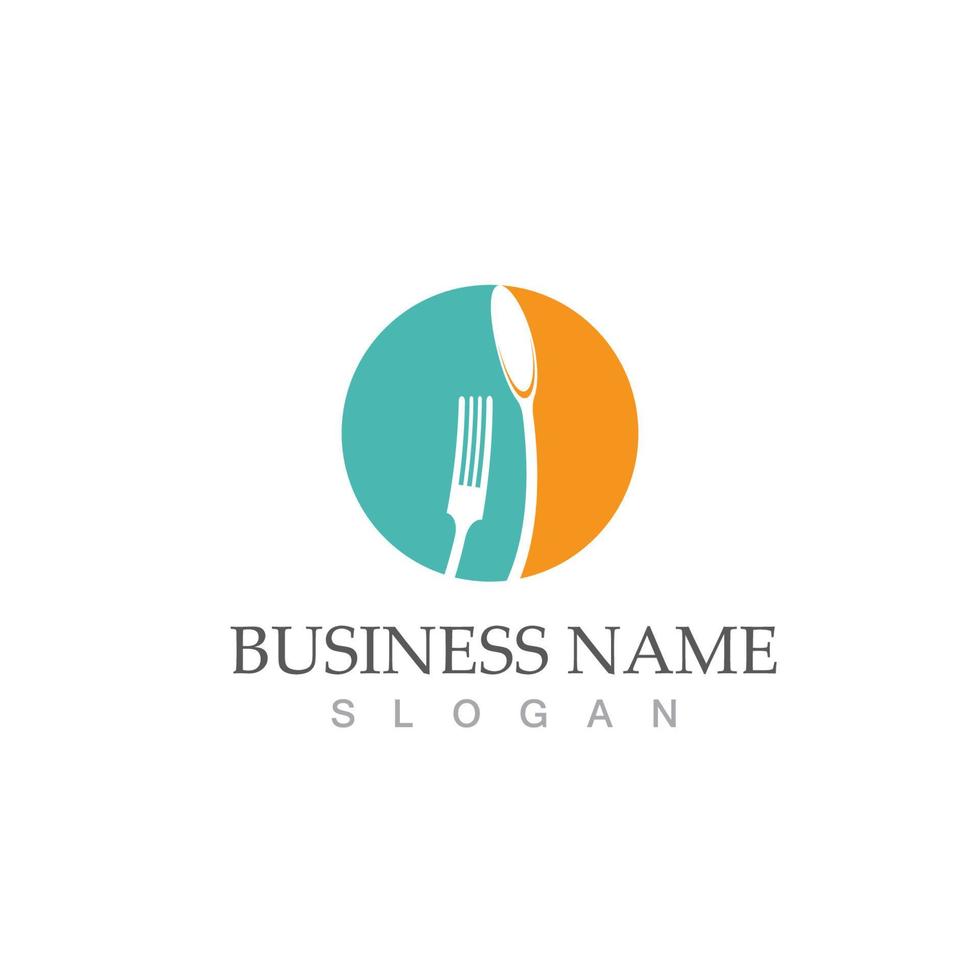 Spoon and fork logo and symbol vector image