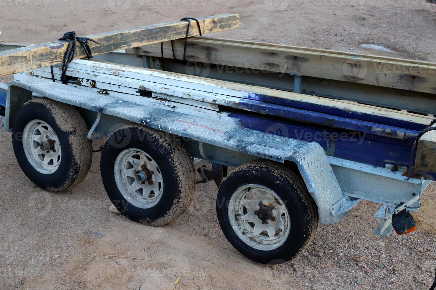 Trolley trailer for transportation of goods. photo