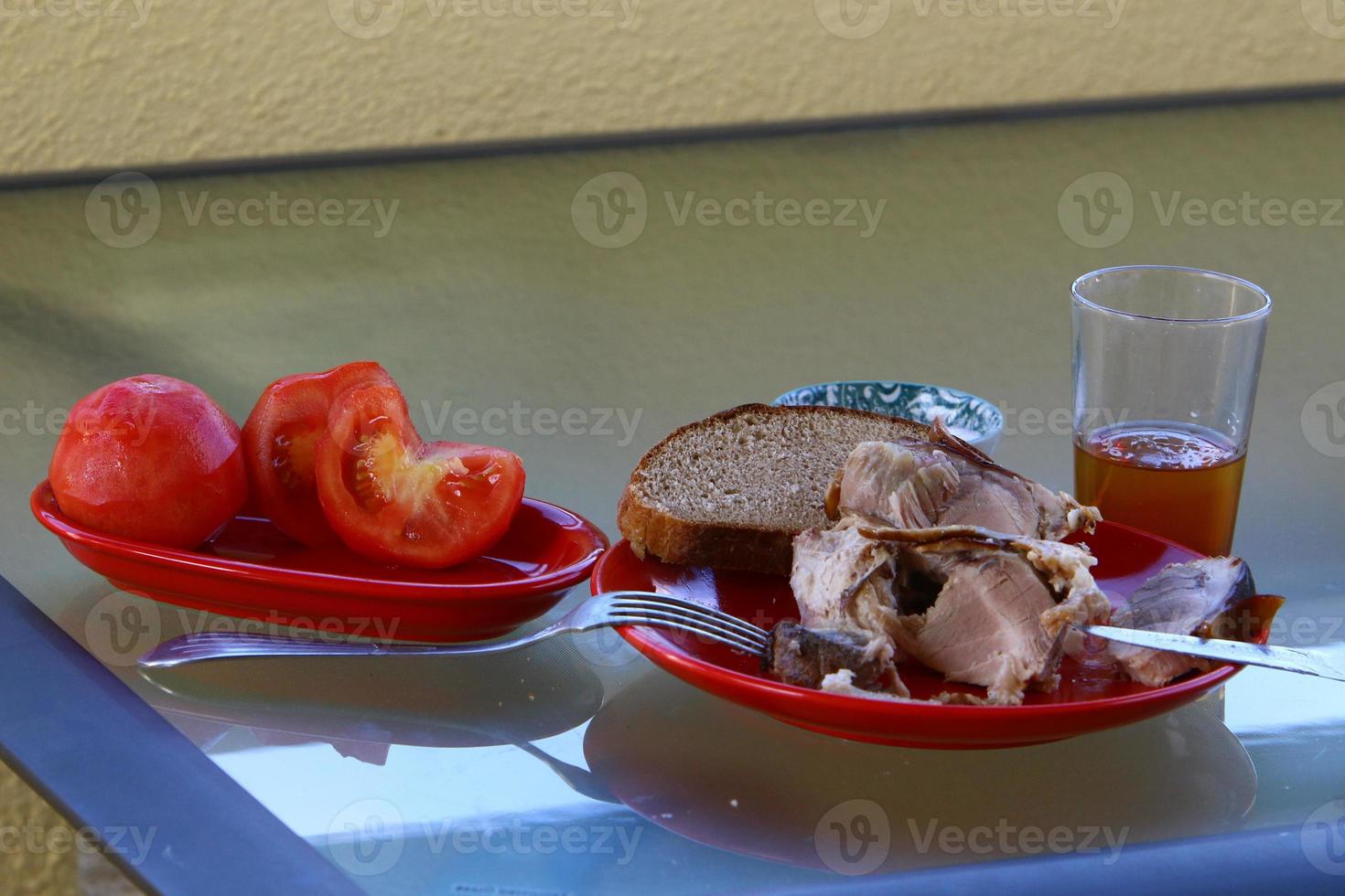 There is a snack on the table in the restaurant. photo