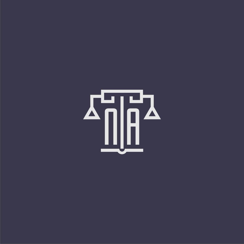 NA initial monogram for lawfirm logo with scales vector image