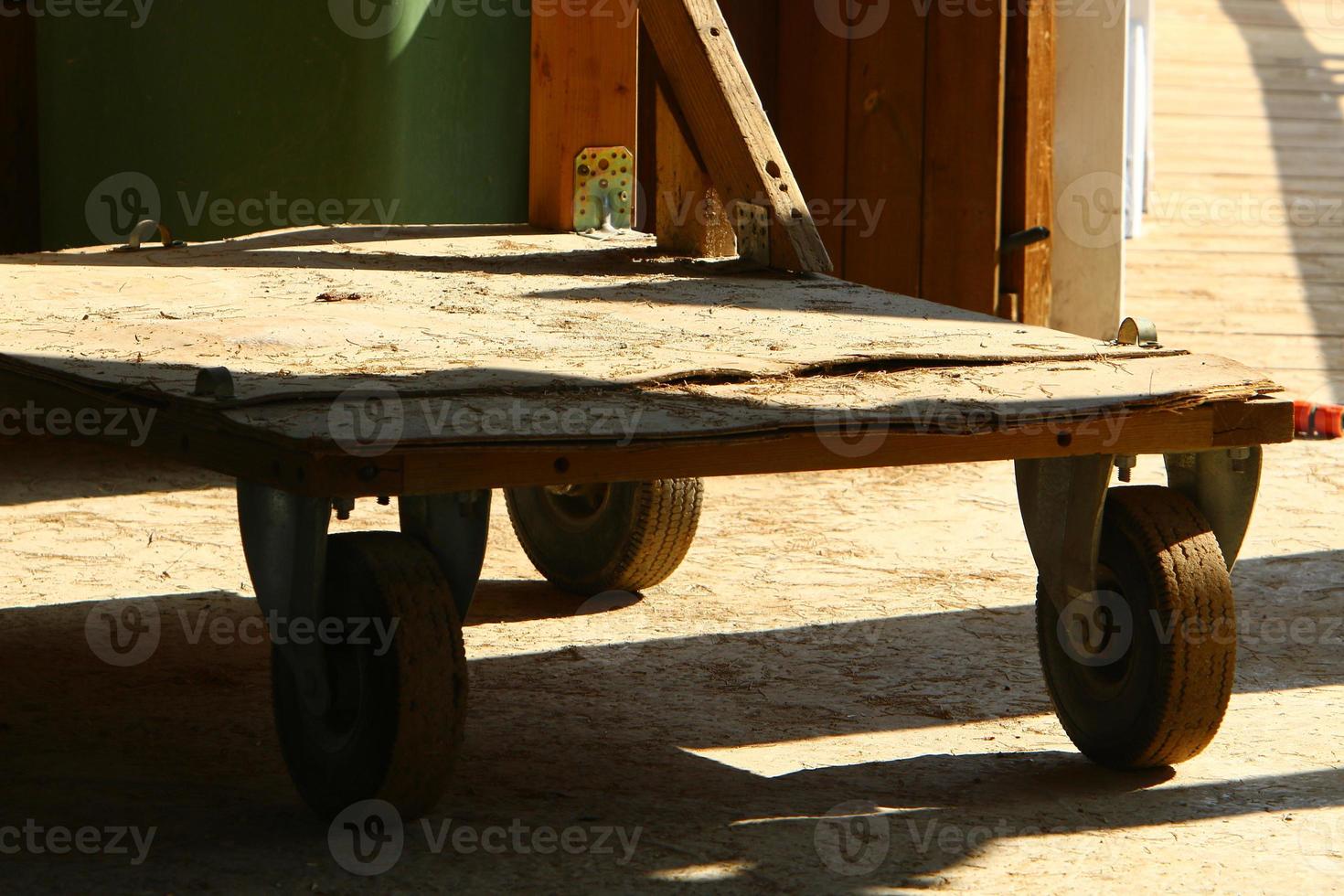 Trolley trailer for transportation of goods. photo