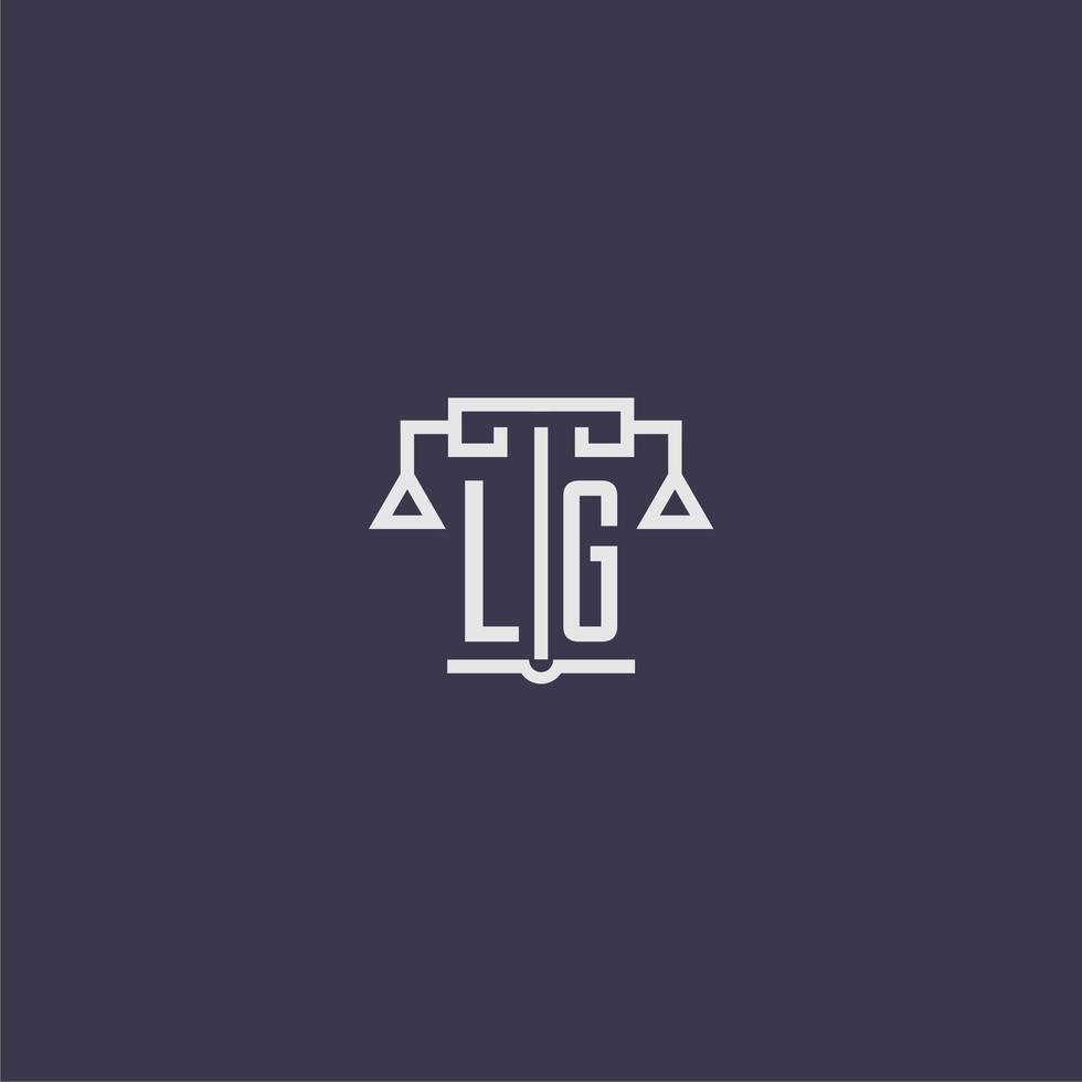 LG initial monogram for lawfirm logo with scales vector image