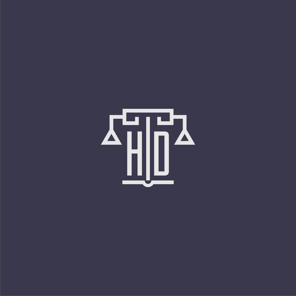 HD initial monogram for lawfirm logo with scales vector image