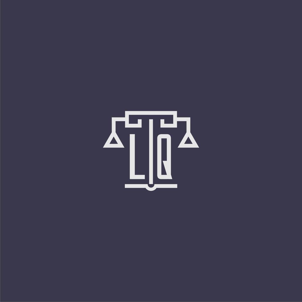 LQ initial monogram for lawfirm logo with scales vector image